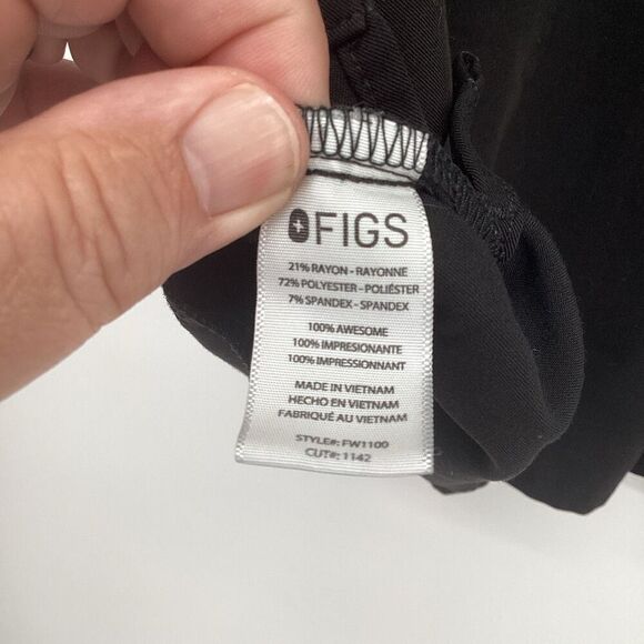 Ladies Casma FIGS Scrub Top- XS Black - Picture 5 of 7